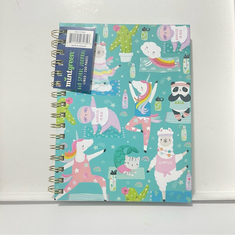 Yoga Animals 6X8 inch Spiral Journal Notebook 200 Pages
